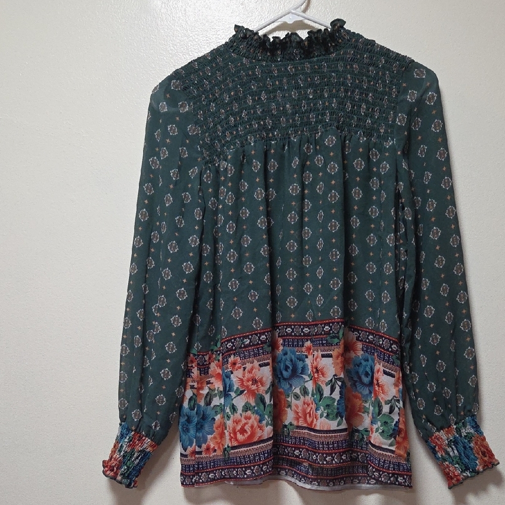 Floral Green Blouse